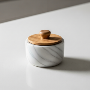 Marble & Wood Salt Cellar