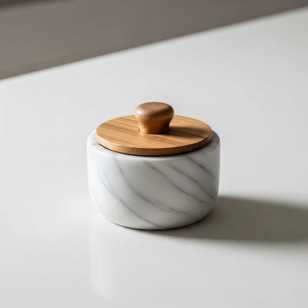 Marble & Wood Salt Cellar