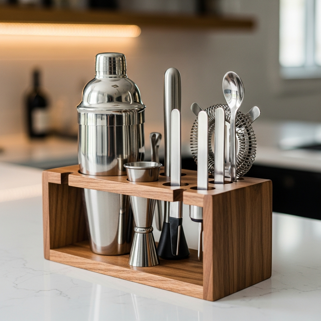 Wooden Bar Tool Set